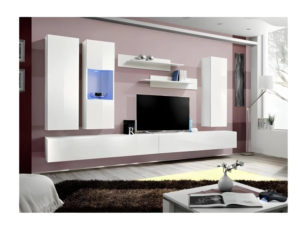 Meuble TV FLY E5 Design, Coloris Blanc Brillant. Meuble Suspendu Moderne Et Tendance Pour Votre Salon. 3 Meuble TV FLY E5 Design, Coloris Blanc Brillant. Meuble Suspendu Moderne Et Tendance Pour Votre Salon.