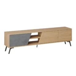 Meuble TV Fiona 180cm Chêne-Gris - Venprodin