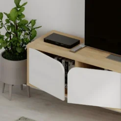 Meuble TV Spark 180cm Chêne Blanc - Venprodin -Pas Cher Mobiliora Magasin meuble tv 12653273