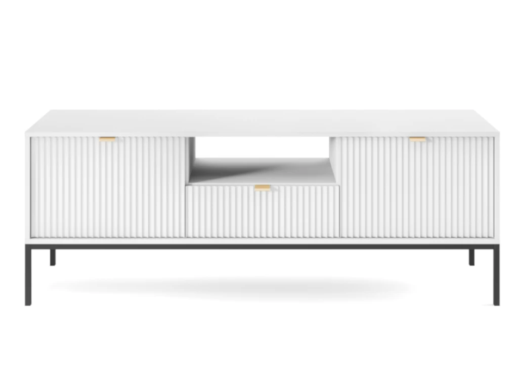 Meuble TV Avec 2 Portes, 1 Tiroir Et 1 Niche - Blanc - LIOUBA De Pascal MORABITO 7 Meuble TV Avec 2 Portes, 1 Tiroir Et 1 Niche - Blanc - LIOUBA De Pascal MORABITO – Image 5