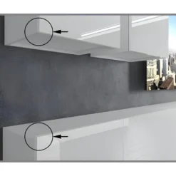 KLARI - Ensemble Meubles TV - Unité Murale Largeur 300 Cm - Mur TV à Suspendre Finition Gloss - Sans LED -Pas Cher Mobiliora Magasin meuble tv 12864709