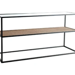 Meuble Tv En Fer Et Verre En Noir 120x40x60 Cm -Pas Cher Mobiliora Magasin meuble tv 12976625