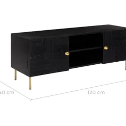 Meuble TV Chimane Noir 120 Cm -Pas Cher Mobiliora Magasin meuble tv 12999141