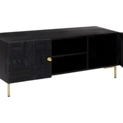 Meuble TV Chimane Noir 120 Cm -Pas Cher Mobiliora Magasin meuble tv 12999145