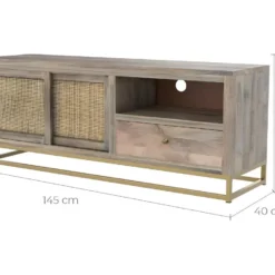 Meuble TV Sangia 145 Cm -Pas Cher Mobiliora Magasin meuble tv 12999183