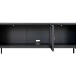 Brisbane - Meuble TV En Verre Et Métal L130cm - Couleur - Noir -Pas Cher Mobiliora Magasin meuble tv 13292443