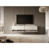 Meuble Tv 140 Cm -marbre Blanc Avec Insert D'or - MIRRGO -Pas Cher Mobiliora Magasin meuble tv 13387385