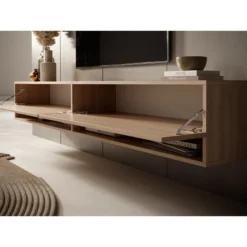 Meuble TV 200 Cm -Chêne Linberg - MIRRGO 12 Meuble TV 200 Cm -Chêne Linberg - MIRRGO -Pas Cher Mobiliora Magasin meuble tv 13387405