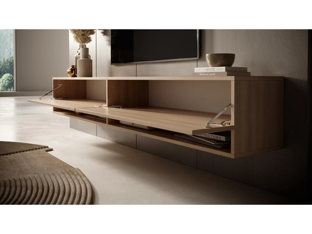 Meuble TV 200 Cm -Chêne Linberg - MIRRGO 5 Meuble TV 200 Cm -Chêne Linberg - MIRRGO – Image 3