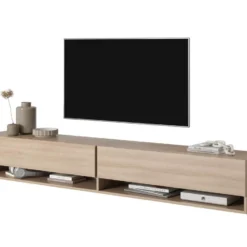 Meuble TV 200 Cm -Chêne Linberg - MIRRGO 13 Meuble TV 200 Cm -Chêne Linberg - MIRRGO -Pas Cher Mobiliora Magasin meuble tv 13387407