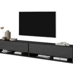 Meuble TV 200 Cm -Frêne Noir - MIRRGO 13 Meuble TV 200 Cm -Frêne Noir - MIRRGO -Pas Cher Mobiliora Magasin meuble tv 13387423