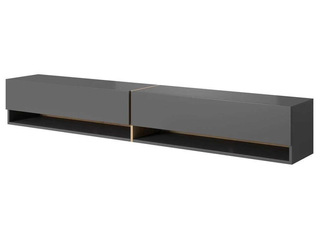 Meuble Tv 200 Cm -graphite Avec Insert Chêne Artisan - MIRRGO 7 Meuble Tv 200 Cm -graphite Avec Insert Chêne Artisan - MIRRGO – Image 5