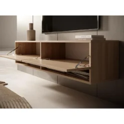 Meuble TV 140 Cm -Chêne Linberg - MIRRGO 12 Meuble TV 140 Cm -Chêne Linberg - MIRRGO -Pas Cher Mobiliora Magasin meuble tv 13387469