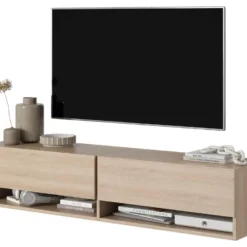 Meuble TV 140 Cm -Chêne Linberg - MIRRGO 13 Meuble TV 140 Cm -Chêne Linberg - MIRRGO -Pas Cher Mobiliora Magasin meuble tv 13387471