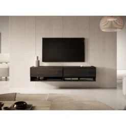 Meuble TV 140 Cm -FrĂȘne Noir- MIRRGO