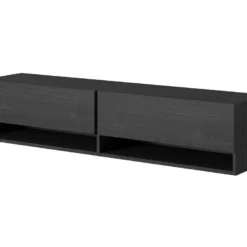 Meuble TV 140 Cm -Frêne Noir- MIRRGO -Pas Cher Mobiliora Magasin meuble tv 13387521