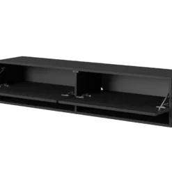 Meuble TV 140 Cm -Frêne Noir- MIRRGO -Pas Cher Mobiliora Magasin meuble tv 13387525