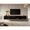 Meuble Tv 200 Cm -marbre Noir Avec Insert D'or - MIRRGO -Pas Cher Mobiliora Magasin meuble tv 13387529