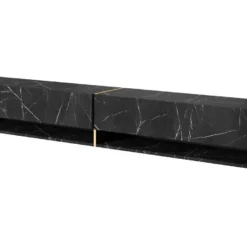 Meuble Tv 200 Cm -marbre Noir Avec Insert D'or - MIRRGO -Pas Cher Mobiliora Magasin meuble tv 13387537