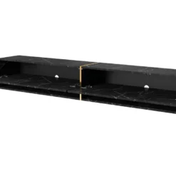Meuble Tv 200 Cm -marbre Noir Avec Insert D'or - MIRRGO -Pas Cher Mobiliora Magasin meuble tv 13387541