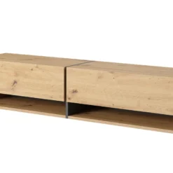 Meuble Tv 140 Cm -chêne Artisan Avec Insert Graphite - MIRRGO -Pas Cher Mobiliora Magasin meuble tv 13387553