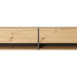 Meuble Tv 140 Cm -chêne Artisan Avec Insert Graphite - MIRRGO -Pas Cher Mobiliora Magasin meuble tv 13387555