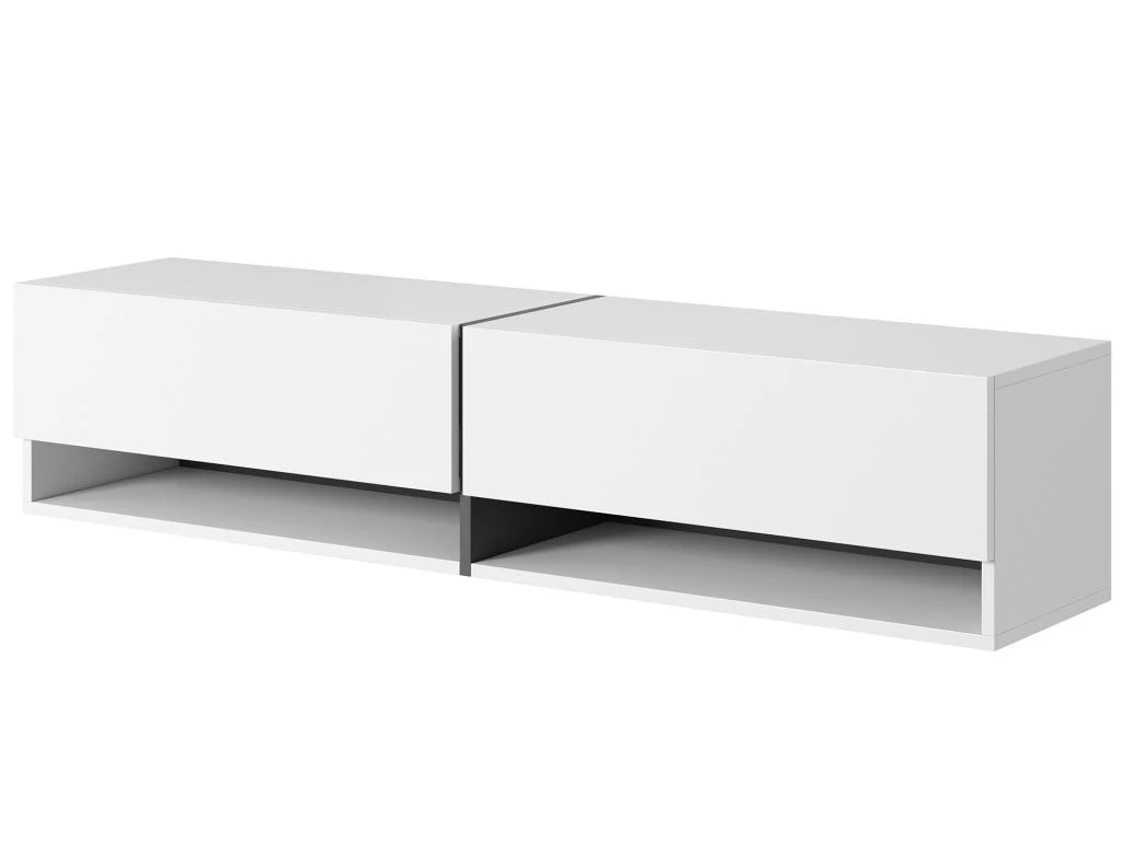 Meuble Tv 140 Cm -blanc Avec Insert Graphite - MIRRGO 7 Meuble Tv 140 Cm -blanc Avec Insert Graphite - MIRRGO – Image 5