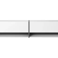 Meuble Tv 140 Cm -blanc Avec Insert Graphite - MIRRGO 15 Meuble Tv 140 Cm -blanc Avec Insert Graphite - MIRRGO -Pas Cher Mobiliora Magasin meuble tv 13387571