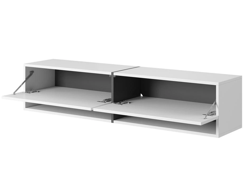 Meuble Tv 140 Cm -blanc Avec Insert Graphite - MIRRGO 9 Meuble Tv 140 Cm -blanc Avec Insert Graphite - MIRRGO – Image 7