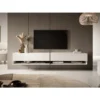 Meuble Tv 200 Cm -blanc Avec Insert Graphite - MIRRGO -Pas Cher Mobiliora Magasin meuble tv 13387577