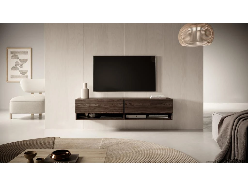 Meuble TV 140 Cm -Chêne noisette - MIRRGO 3 Meuble TV 140 Cm -Chêne noisette - MIRRGO