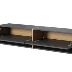 Meuble Tv 140 Cm -graphite Avec Insert Chêne Artisan - MIRRGO -Pas Cher Mobiliora Magasin meuble tv 13387619