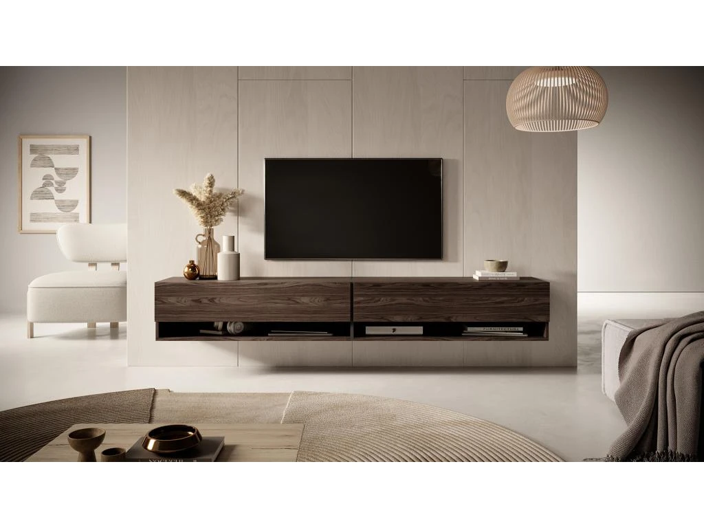 Meuble TV 200 Cm -Chêne noisette - MIRRGO 3 Meuble TV 200 Cm -Chêne noisette - MIRRGO