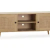 Meuble TV Bella 2 Portes Couleur Chêne Avec Rotin Naturel -Pas Cher Mobiliora Magasin meuble tv 13626277