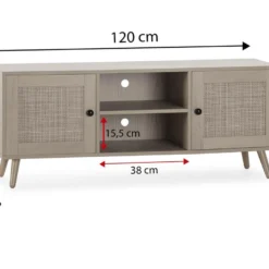 Meuble TV Bella 2 Portes Couleur Chêne Avec Rotin Naturel 14 Meuble TV Bella 2 Portes Couleur Chêne Avec Rotin Naturel -Pas Cher Mobiliora Magasin meuble tv 13626287