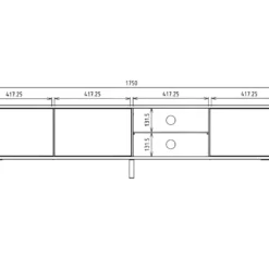 Meuble Tv / Banc Tv - Blanc Mat / Gris Brillant, 175 Cm, éclairage LED - GALHAD -Pas Cher Mobiliora Magasin meuble tv 13838057