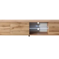 Meuble Tv / Banc Tv - Chêne Wotan, 175 Cm, éclairage LED - GALHAD -Pas Cher Mobiliora Magasin meuble tv 13838063