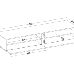 Meuble TV - 180 Cm - Chêne Wotan - Avec LED - REDNAW -Pas Cher Mobiliora Magasin meuble tv 14034101