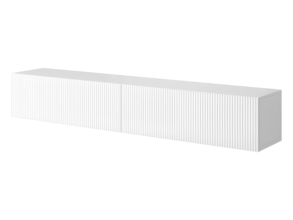 Meuble TV 175 Cm Blanc Avec Façade Fraisée - VELDIO 6 Meuble TV 175 Cm Blanc Avec Façade Fraisée - VELDIO – Image 4