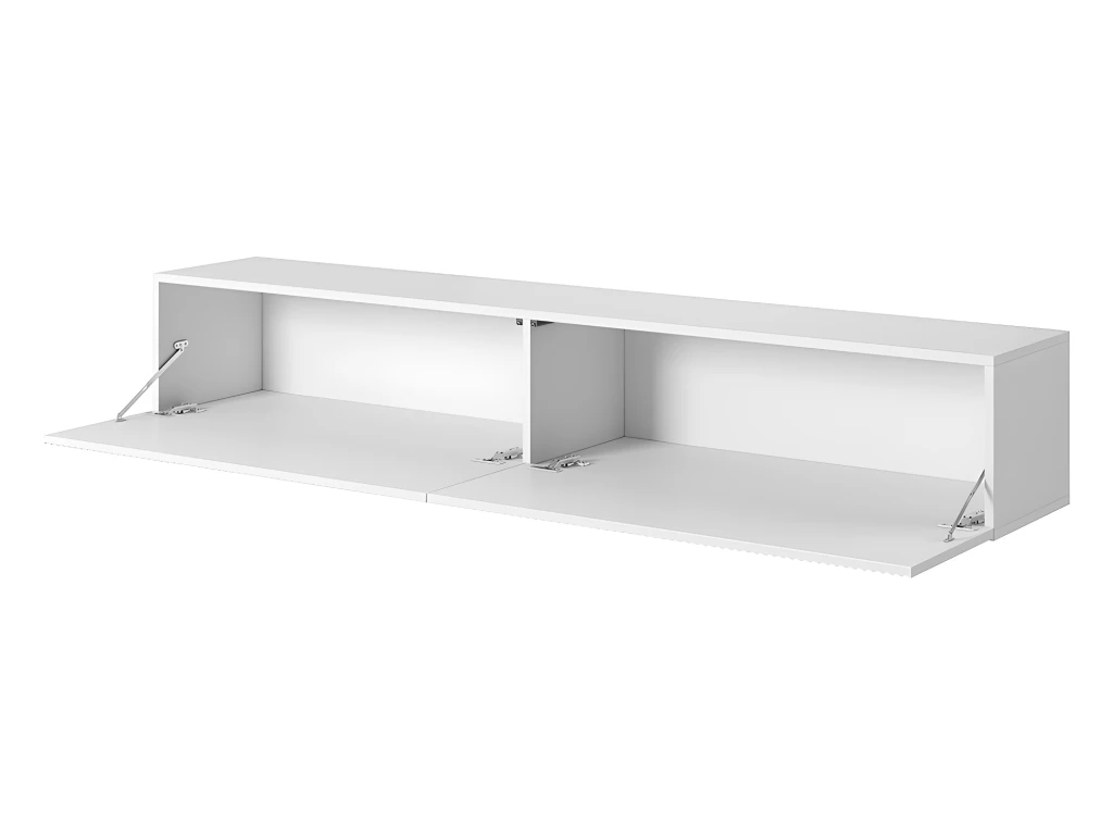 Meuble TV 175 Cm Blanc Avec Façade Fraisée - VELDIO 8 Meuble TV 175 Cm Blanc Avec Façade Fraisée - VELDIO – Image 6