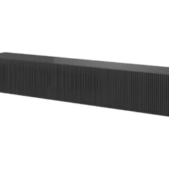 Meuble TV 175 Cm Noir Avec Façade Fraisée - VELDIO -Pas Cher Mobiliora Magasin meuble tv 14111591