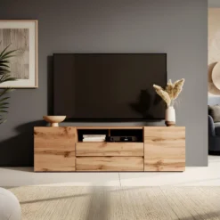 Meuble Tv / Banc Tv (chêne Wotan, 137 Cm, Avec LED) - BROS