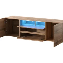 Meuble Tv / Banc Tv (chêne Wotan, 137 Cm, Avec LED) - BROS -Pas Cher Mobiliora Magasin meuble tv 14111675