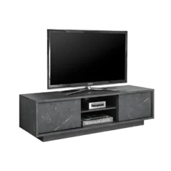 Meuble TV 2 Portes 2 Niches Marbre Noir - BURANO