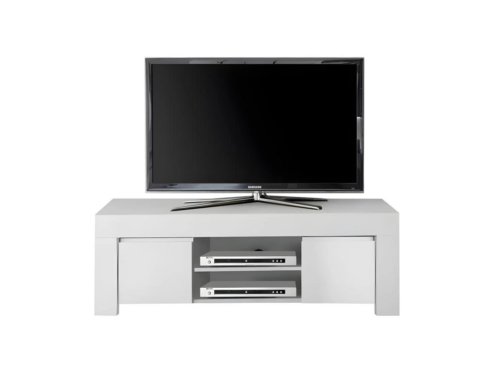 Meuble TV 2 Portes Blanc Mat - PISE 5 Meuble TV 2 Portes Blanc Mat - PISE – Image 3