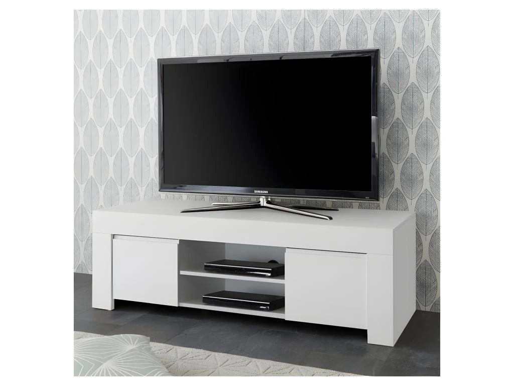 Meuble TV 2 Portes Blanc Mat - PISE 7 Meuble TV 2 Portes Blanc Mat - PISE – Image 5