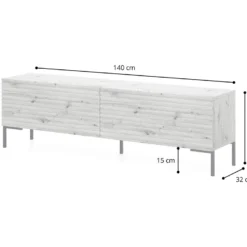 Meuble TV - 140 Cm - Couleur Gris-beige - LAMMELO -Pas Cher Mobiliora Magasin meuble tv 14624031