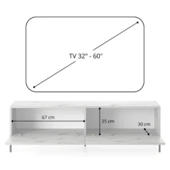 Meuble TV - 140 Cm - Couleur Gris-beige - LAMMELO -Pas Cher Mobiliora Magasin meuble tv 14624033