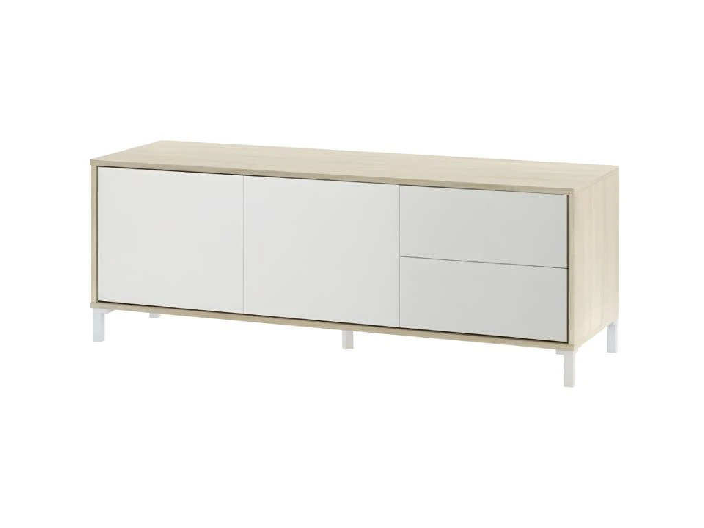 Meuble TV 2 Portes Et 2 Tiroirs Brooklyn - L130 Cm 3 Meuble TV 2 Portes Et 2 Tiroirs Brooklyn - L130 Cm