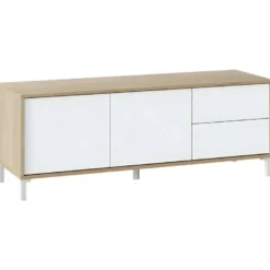 Meuble TV 2 Portes Et 2 Tiroirs Brooklyn - L130 Cm 13 Meuble TV 2 Portes Et 2 Tiroirs Brooklyn - L130 Cm -Pas Cher Mobiliora Magasin meuble tv 14651099